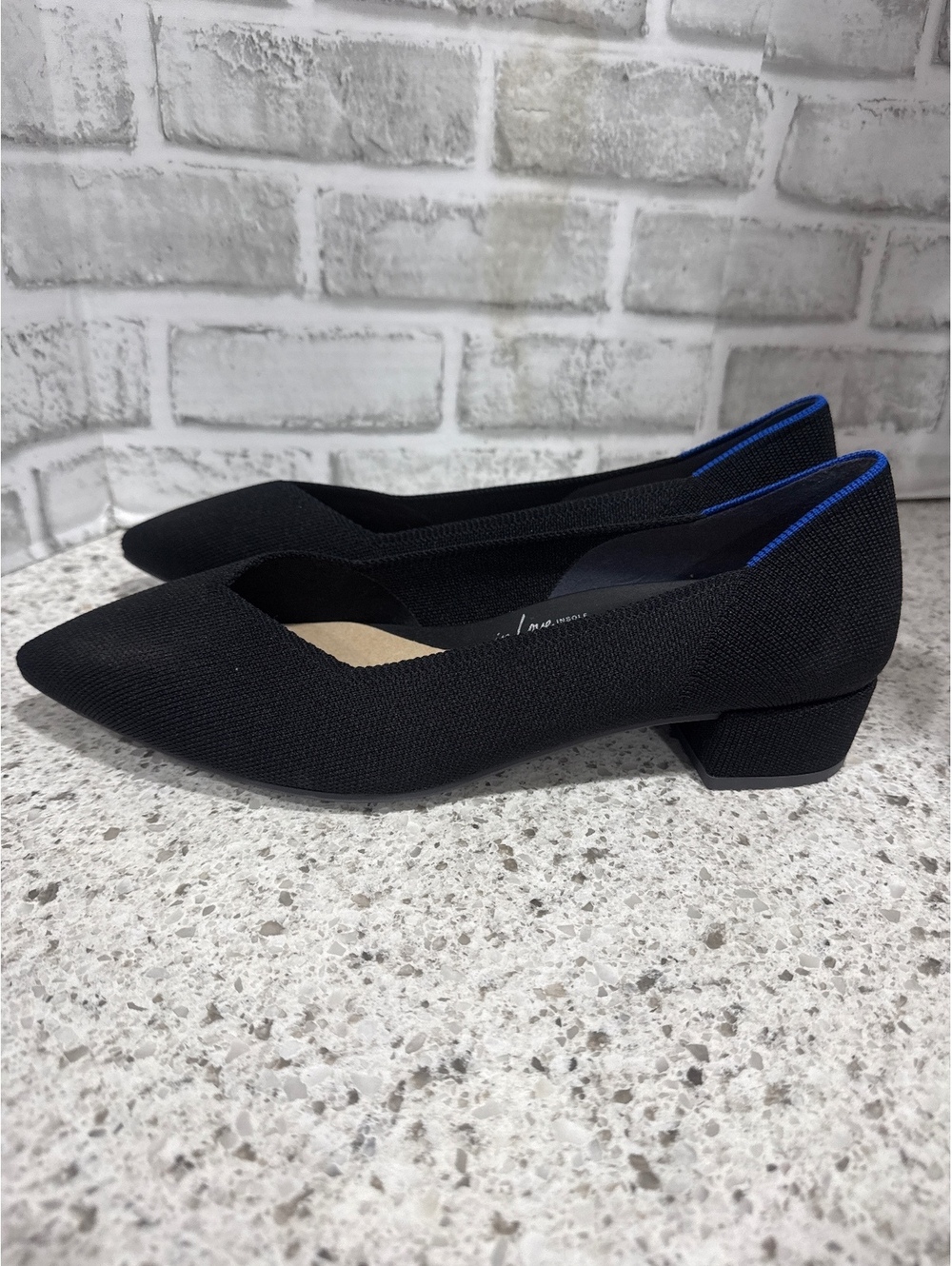 Rothy's The High Point- Black Pointed Toe with Block Heel, Size 12, NWOT
